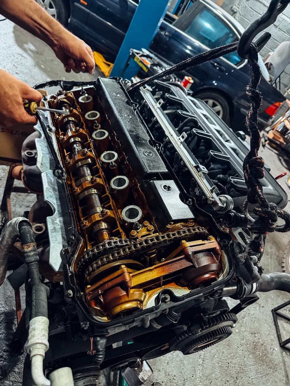 Revisão de motor de BMW 6 cilindros na Shift Garage.